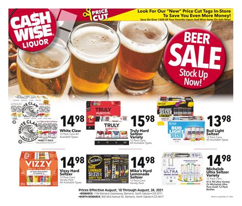 Cash wise liquor ad - Cash Wise Liquor in Waite Park is proud to carry an endless selection of local beer, seltzers,... 45 2nd St S, Waite Park, MN 56387